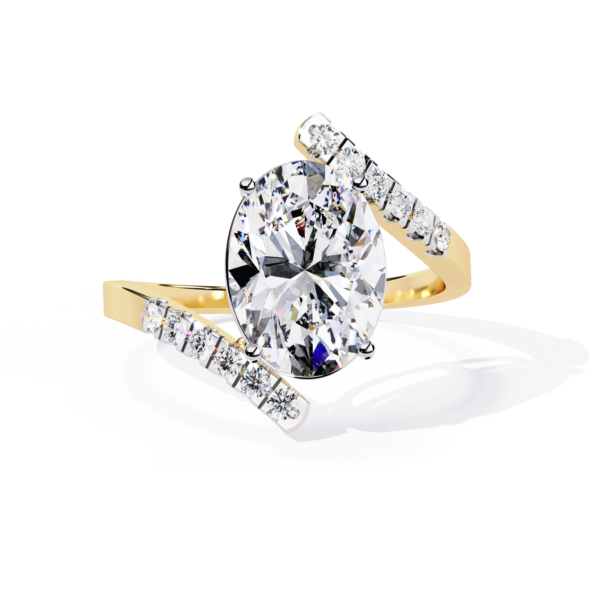 2.41 Ct Twisted Lab Diamond Ring in 14k Gold – Solitairekart